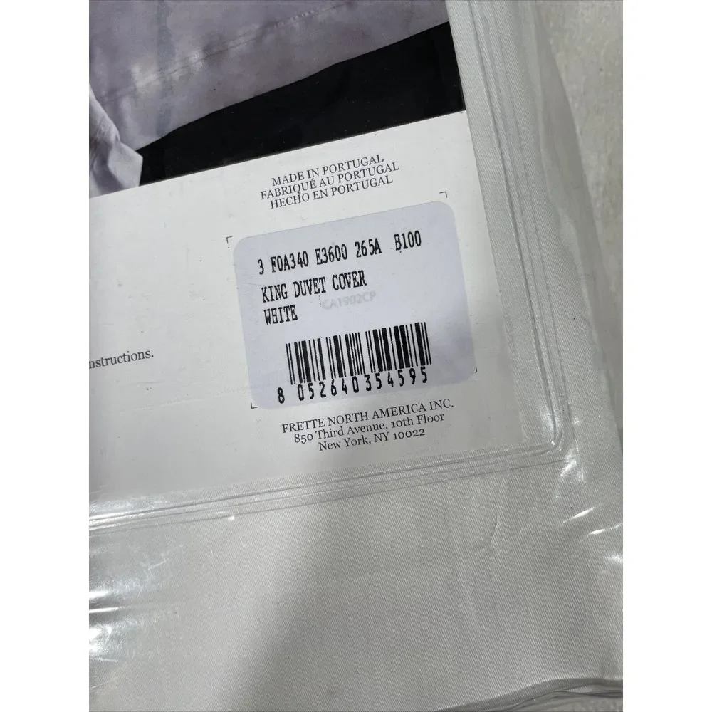 NIB $629 Frette at Home Tiber King Duvet Cover in white [ KING ] #D218‎